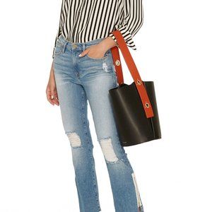 DANSE LENTE Lorna two-tone leather bucket bag